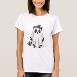 Camiseta Fantasma de Mapache Lindo en Sombrero de Bruja Hal