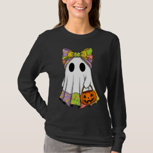 Camiseta Fantasma de mosaico con cesta de calabaza