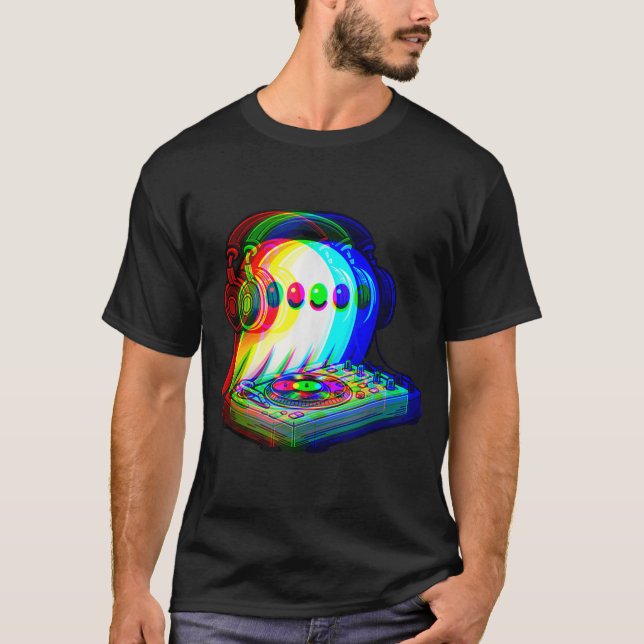 Camiseta Fantasma De Música De Casa Dj Ilusión Óptica Edm (Anverso)
