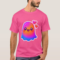 Fantasma de Neon Kawaii Adorable con Brillo de Gra