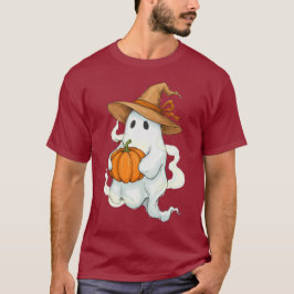 Camiseta Fantasma de otoño de Halloween con calabaza