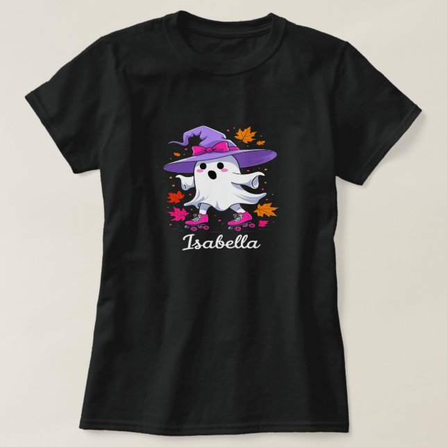 Camiseta Fantasma de patinaje sobre ruedas en Gorra de bruj (Diseño del anverso)