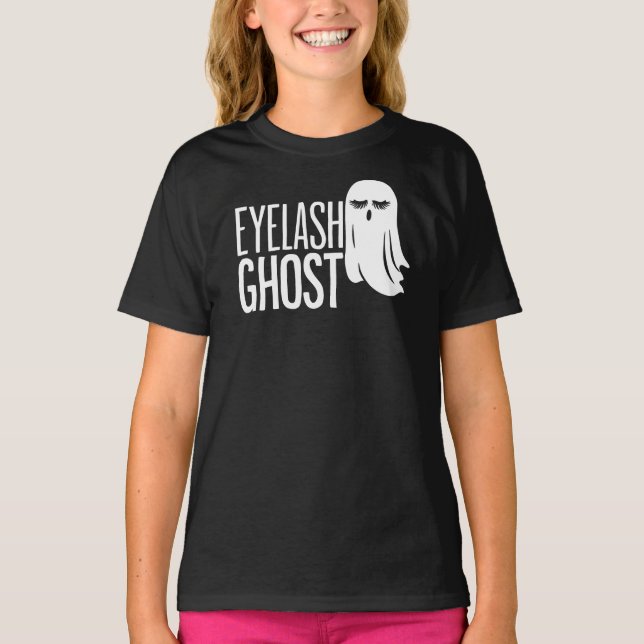 Camiseta Fantasma de pestañas de Halloween (Anverso)