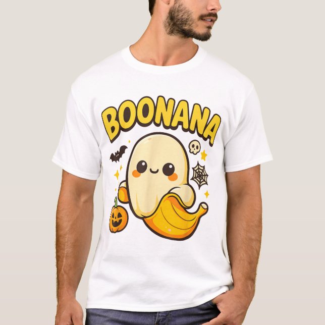 Camiseta Fantasma de plátano Boonana de Halloween  (Anverso)