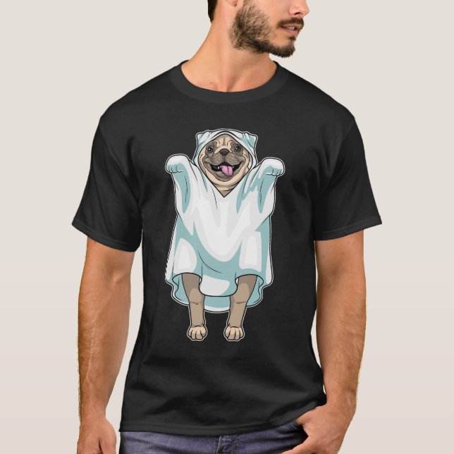 Camiseta Fantasma de Pug Halloween (Anverso)