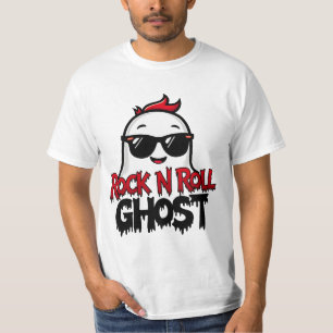 Camiseta fantasma de Rock N Roll, divertida gráfic