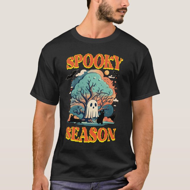 Camiseta Fantasma de temporada espeluznante y diseño de Hal (Anverso)