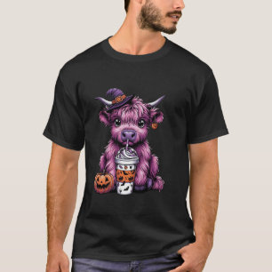 Camiseta Fantasma de vaca linda bebiendo café Fantasma de H
