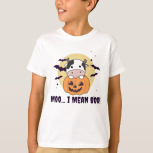 Camiseta Fantasma de vacas lindo Kawaii Halloween Moo me re
