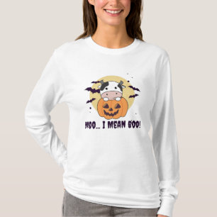 Camiseta Fantasma de vacas lindo Kawaii Halloween Moo me re