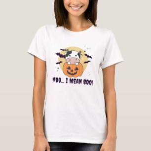 Camiseta Fantasma de vacas lindo Kawaii Halloween Moo me re
