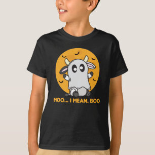 Camiseta Fantasma de vacas lindo Kawaii Halloween Moo me re