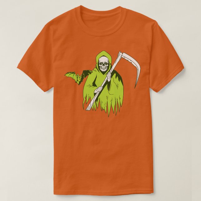 Camiseta Fantasma del cráneo de Halloween Scary con bate (Diseño del anverso)