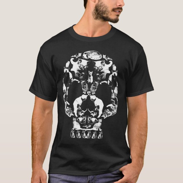 Camiseta Fantasma del gatito de la muerte del cráneo del (Anverso)