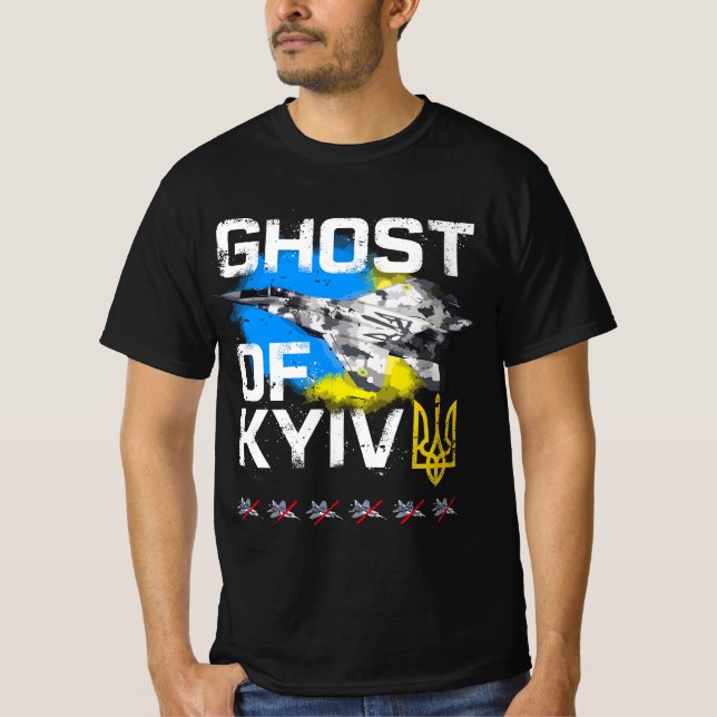 Camiseta FANTASMA DEL jet de combate ucraniano KIEV (Anverso)