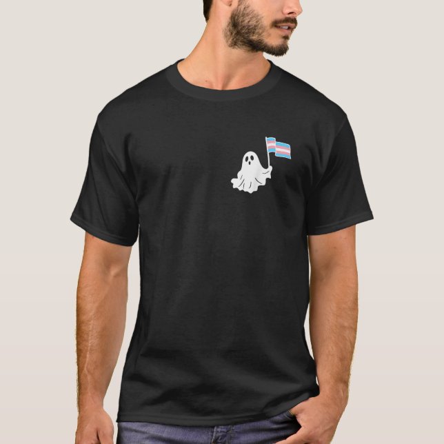 Camiseta Fantasma Día de Muertos Orgullo Transgénero Hallow (Anverso)
