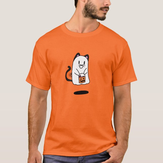 Camiseta fantasma disfrazado de gato para Halloween