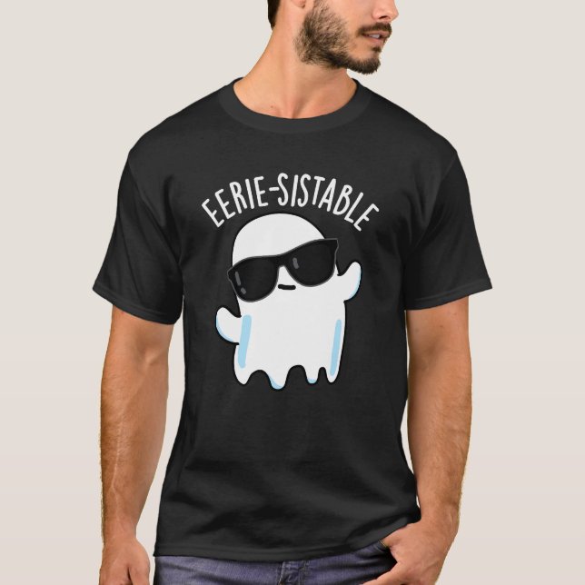 Camiseta Fantasma divertida de Eerie Pun Dark BG (Anverso)