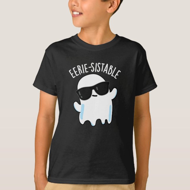 Camiseta Fantasma divertida de Eerie Pun Dark BG (Anverso)