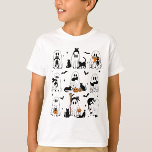Camiseta Fantasma divertida sostiene un gato negro flojo Sp