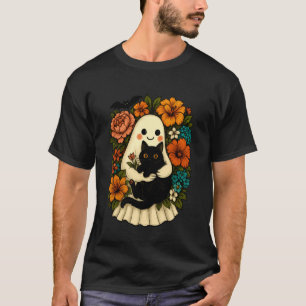 Camiseta Fantasma Divertido Antiguo Sosteniendo Murciélagos