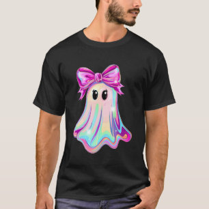 Camiseta Fantasma Divertido Coqueta Lazo Espeluznante Tempo