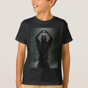 Camiseta Fantasma divertido corazón manos cara espantosa ha