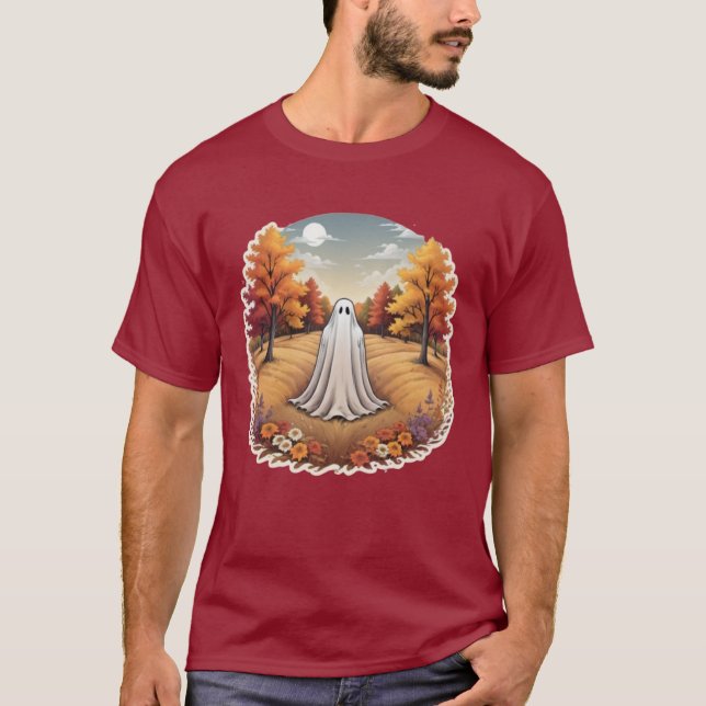 Camiseta Fantasma en el bosque otoñal (Anverso)