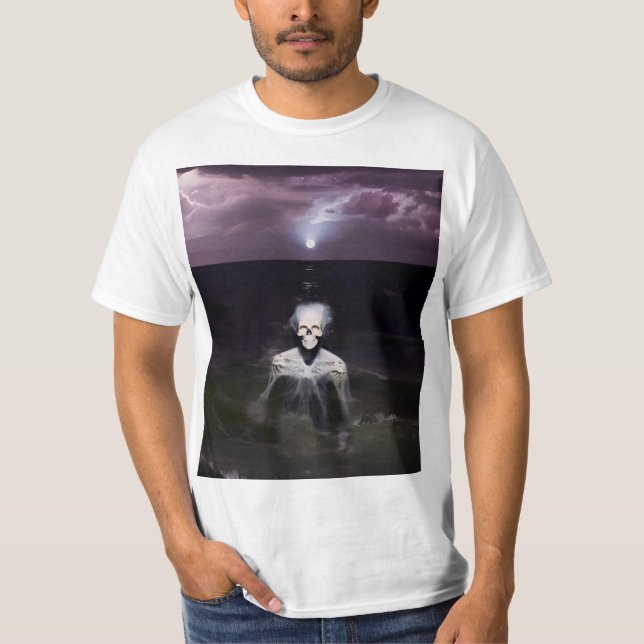 Camiseta Fantasma en el mar - Pintura de petróleo (Anverso)