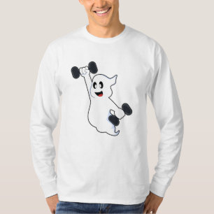 Camiseta Fantasma en entrenamiento de fuerza con campanas