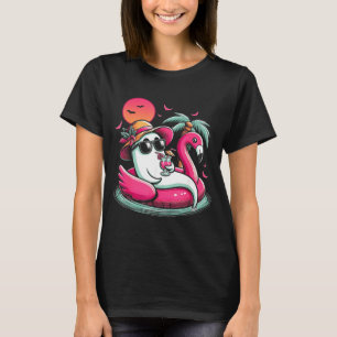 Camiseta Fantasma En Flotador De Flamenco Con Chaleco Salva