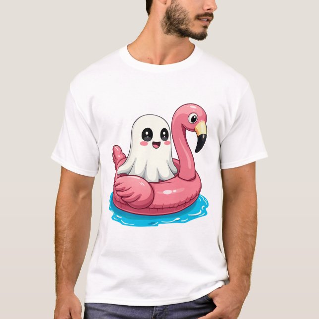 Camiseta Fantasma En Una Piscina Divertido Tembloroso Veran (Anverso)