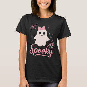 Camiseta Fantasma espeluznante con el brillo rosado de Kawa