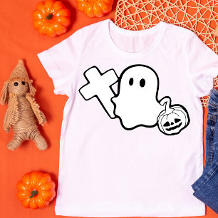 Camiseta Fantasma espeluznante con Halloween de la Cruz y l