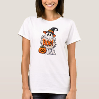 Camiseta Fantasma espeluznante con pancarta de boo
