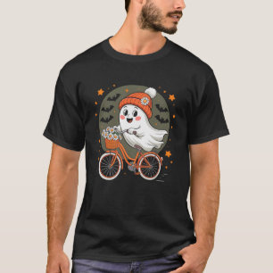 Camiseta Fantasma espeluznante en bicicleta divertida Hallo