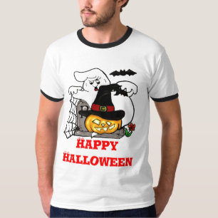 Camiseta Fantasma espeluznante y diseño de calabaza