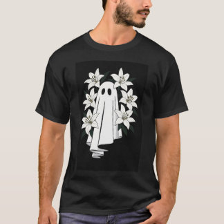 Camiseta Fantasma estética con lirios blancos - Fl espeluzn