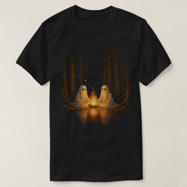 Camiseta Fantasma Fantasma Fantasma Arte Forestal Nocturno  (Diseño del anverso)