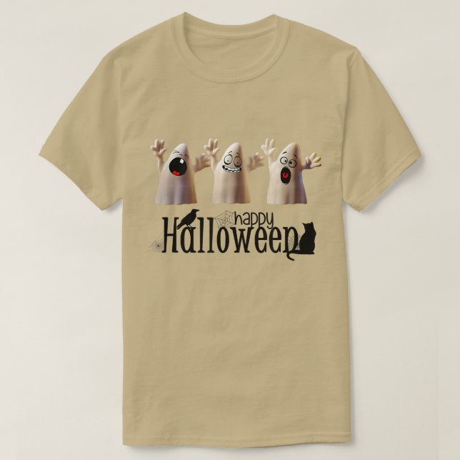 Camiseta Fantasma fantasma Feliz Halloween (Diseño del anverso)