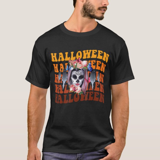 Camiseta Fantasma Fantasma Halloween Catrina Día De T (Anverso)