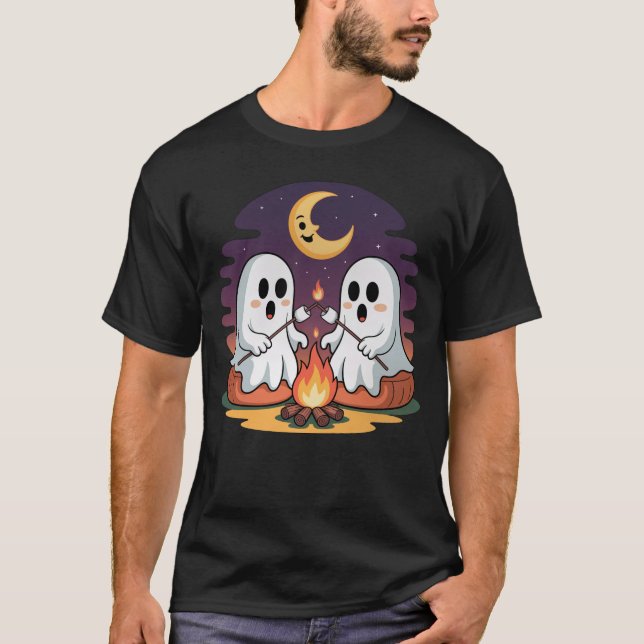 Camiseta Fantasma Fantasma Marshmallow Cute Cosy Halloween (Anverso)