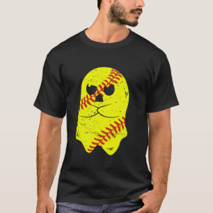 Camiseta Fantasma Fantasma Softball Halloween Disfraces De