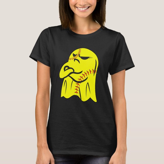 Camiseta Fantasma Fantasma Softball Lover Halloween Costume (Anverso)