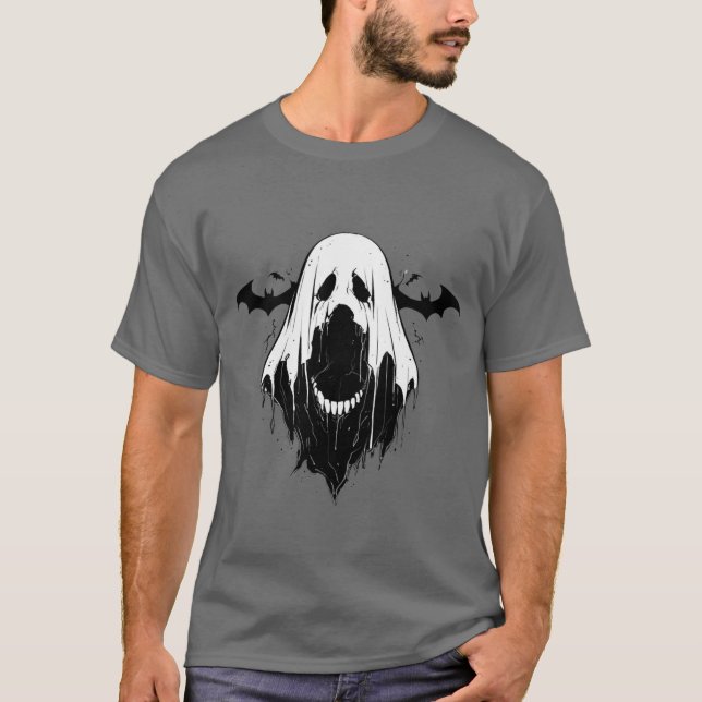 Camiseta Fantasma fantasmal con murciélagos (Anverso)