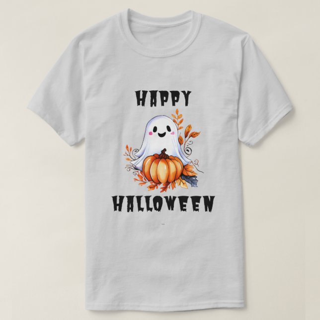 Camiseta Fantasma feliz de Halloween (Diseño del anverso)