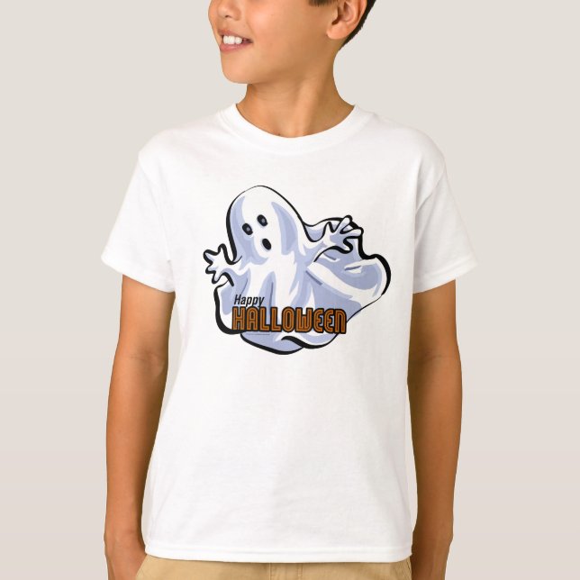Camiseta Fantasma feliz de Halloween (Anverso)
