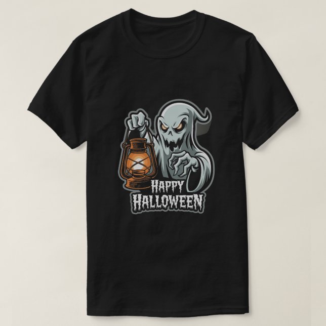 Camiseta Fantasma: Feliz Halloween (Diseño del anverso)