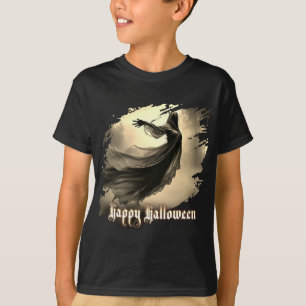 Camiseta Fantasma Femenina Negra en Infierno - Halloween