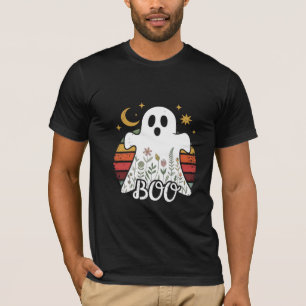 Camiseta Fantasma floral con luna creciente - Boho Boo vint